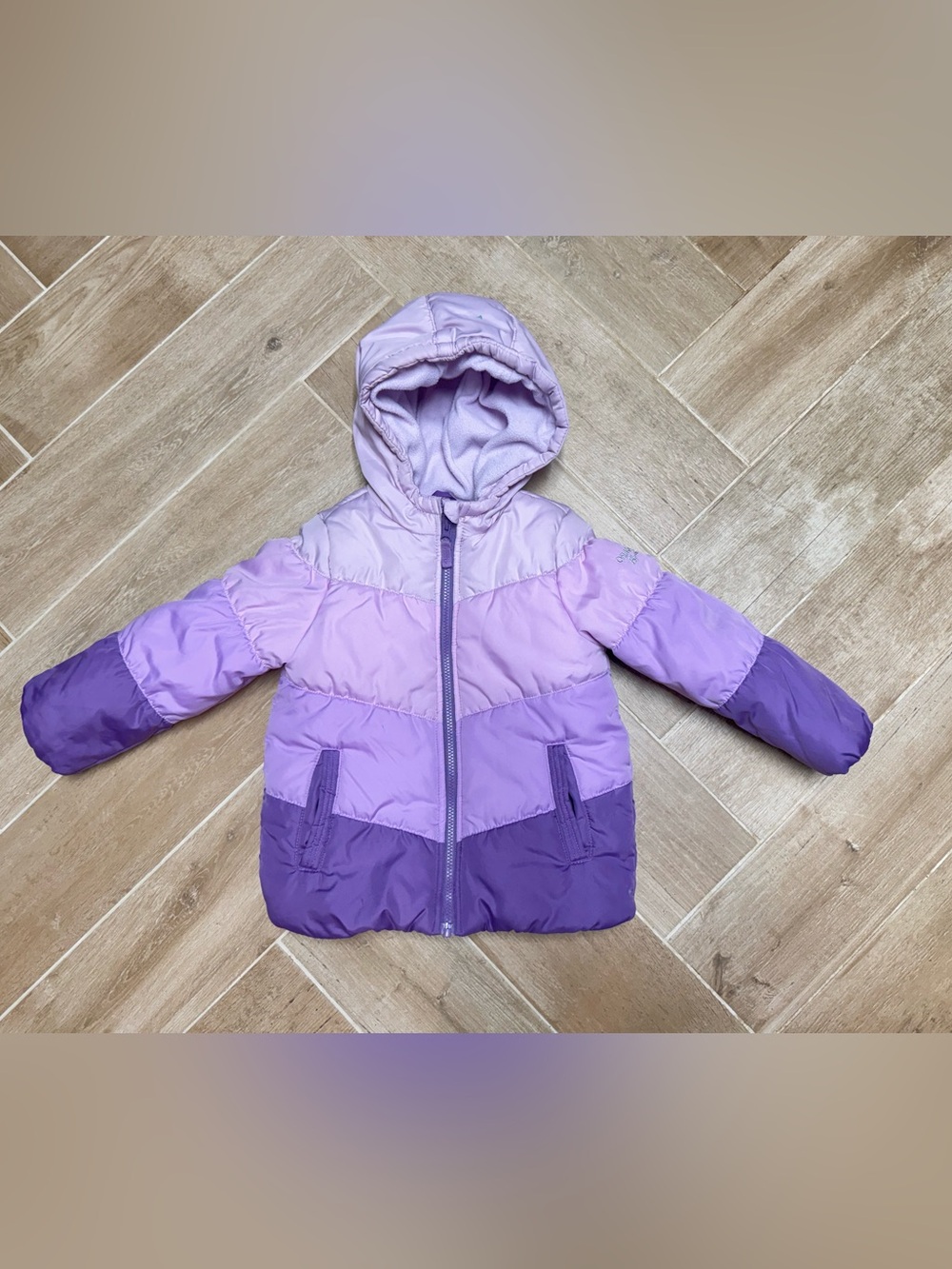 OshKosh Girls M 5-6 Chevron Puffer Jacket